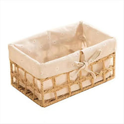 Wicker Storage Basket Hand-Woven Paper Rope Rectangular Storage Box C