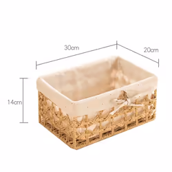 Wicker Storage Basket Hand-Woven Paper Rope Rectangular Storage Box C