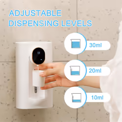 Wall Mounted Smart Mouth Wash Dispenser with 2 Reusable Cups White