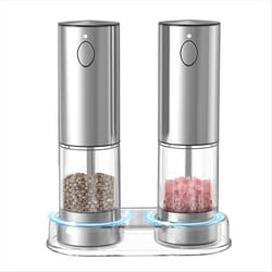 Electric Salt and Pepper Grinder Set with 6 Adjustable Coarseness