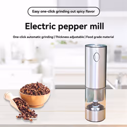 Electric Salt and Pepper Grinder Set with 6 Adjustable Coarseness