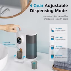 Automatic Mouthwash Dispenser for Bathroom with 2 Cups 4 Levels