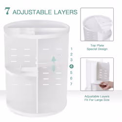 360 Rotating Makeup Organizer,Foldable Cosmetic Storage Display Box