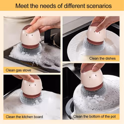 Dish Scrub Brush with Soap Dispenser Pot Brush with Bottom Bracket A