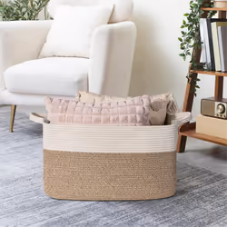 Cotton Rope Woven Dirty Clothes Basket Large Capacity Storage Basket