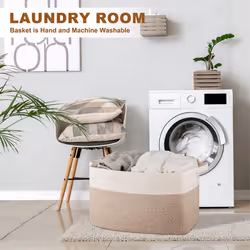 Cotton Rope Woven Dirty Clothes Basket Large Capacity Storage Basket