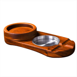 Wooden Ashtray Set - Wine Glass Tray & Wooden Ashtray