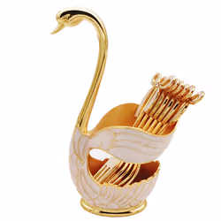 Elegant Swan Style Coffee Dessert Spoon Set B