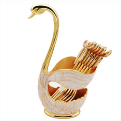 Elegant Swan Style Coffee Dessert Spoon Set B