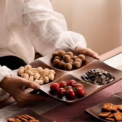 Bamboo Tray for Living Room - Elegant Snack and Candy Serving Platter