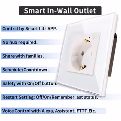 Electrical Plug Socket Wall Power Outlet Panel 16A EU Plug