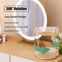 Makeup Organizer 2 Tier Lazy Trays Skincare Perfume Organizer