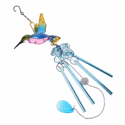 Wind Chime Glass Gardening Blue Hummingbird Wind Chimes Pendant