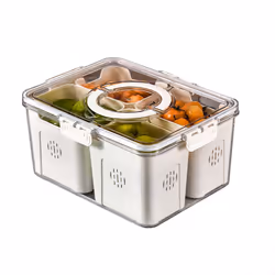 food storage Transparent snack box in kitchen 4 grids