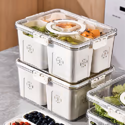 food storage Transparent snack box in kitchen 4 grids