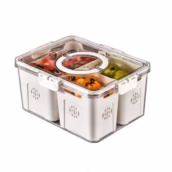 food storage Transparent snack box in kitchen 3 grids