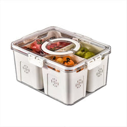 food storage Transparent snack box in kitchen 3 grids