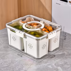 food storage Transparent snack box in kitchen 3 grids