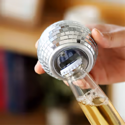 Beer Catcher Mirror Design Opener Mirror Ball Decor Silver