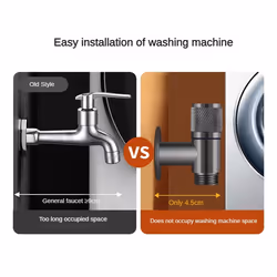 One in Three Out Three Way Control Washing Machine Faucet silver