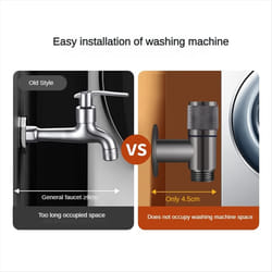One in Three Out Three Way Control Washing Machine Faucet silver