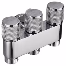 One in Three Out Three Way Control Washing Machine Faucet silver