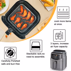 Air Fryer Racks, Square Three Layers Stacking Stainless Steel Rack
