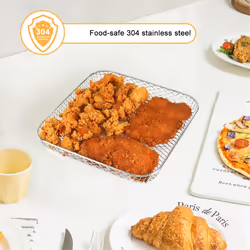 Air Fryer Racks, Square Three Layers Stacking Stainless Steel Rack