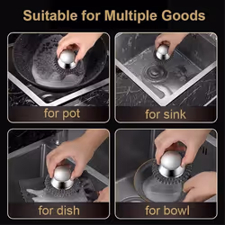 2Pack Steel Dish Scrubber, Stainless Steel Dish Brush