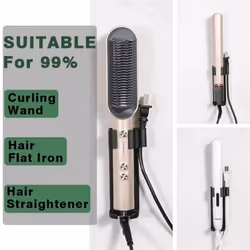 Hair Curling Iron Aluminum Wall Mount Holder Organizor Black