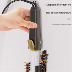 Hair Curling Iron Aluminum Wall Mount Holder Organizor Black