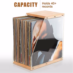 Record Storage Holder Solid Wood Display Rack