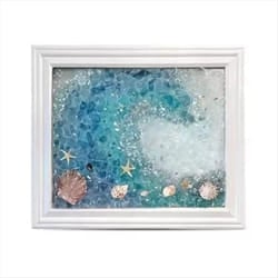Ocean Theme Sea Glass Art Kit for Adults Photo Frame Easy Operation B