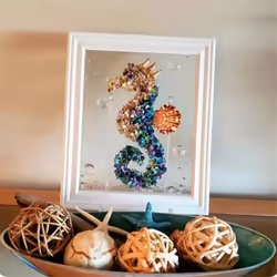 Ocean Theme Sea Glass Art Kit for Adults Photo Frame Easy Operation B