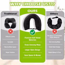 Travel Neck Pillow Stuffable with Clothes, Stuffable Neck Pillow