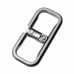 Push lock keychain car keychain cowhide pendant EDC gadget