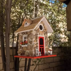 Outdoor Bird House Resin Hummingbird Stone Bird House Pendant