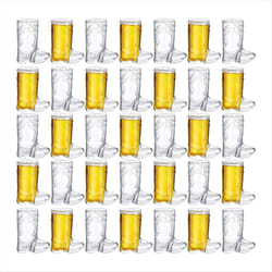 36 Pieces 1 OZ Clear Cowboy Glasses Mini Cowboy Transparent