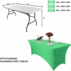Tablecloths For Rectangular Tablecloths,Stretch Fit Tablecloths Green