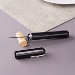 Air pump wine bottle opener pen Portable plastic cork Red+Black