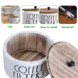 Coffee Filter Holder Wooden Coffee Filter Container