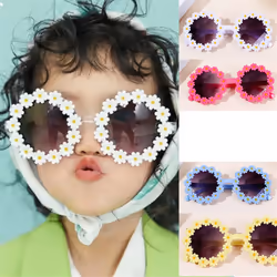 Round Flower Sunglasses Kids Daisy Sunglasses Blue