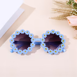 Round Flower Sunglasses Kids Daisy Sunglasses yellow