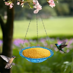 Bird Flower Shaped Hanging Bird Feeder Birdbath C