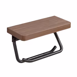 Double Paper Holder with Shelf Wood Wall Mounted WC Holders flat
