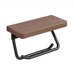 Double Paper Holder with Shelf Wood Wall Mounted WC Holders flat