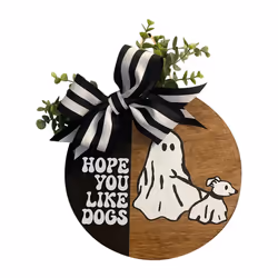 Halloween Door Hanger Ghost Walking Dog Door Hanger