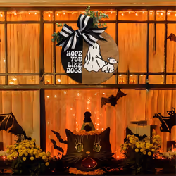 Halloween Door Hanger Ghost Walking Dog Door Hanger