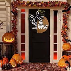 Halloween Door Hanger Ghost Walking Dog Door Hanger