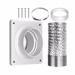 Dryer Vent Wall Plate with Hose(4 inch 8 feet),B